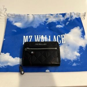 MZ WALLACE Small Black & Silver Crosby Wallet
